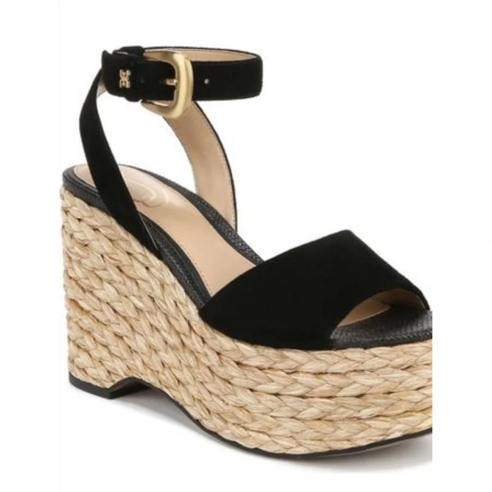 Women's Sam Edelman‎ Women's April Platform Wedge Espadrille Sandal suede 11
