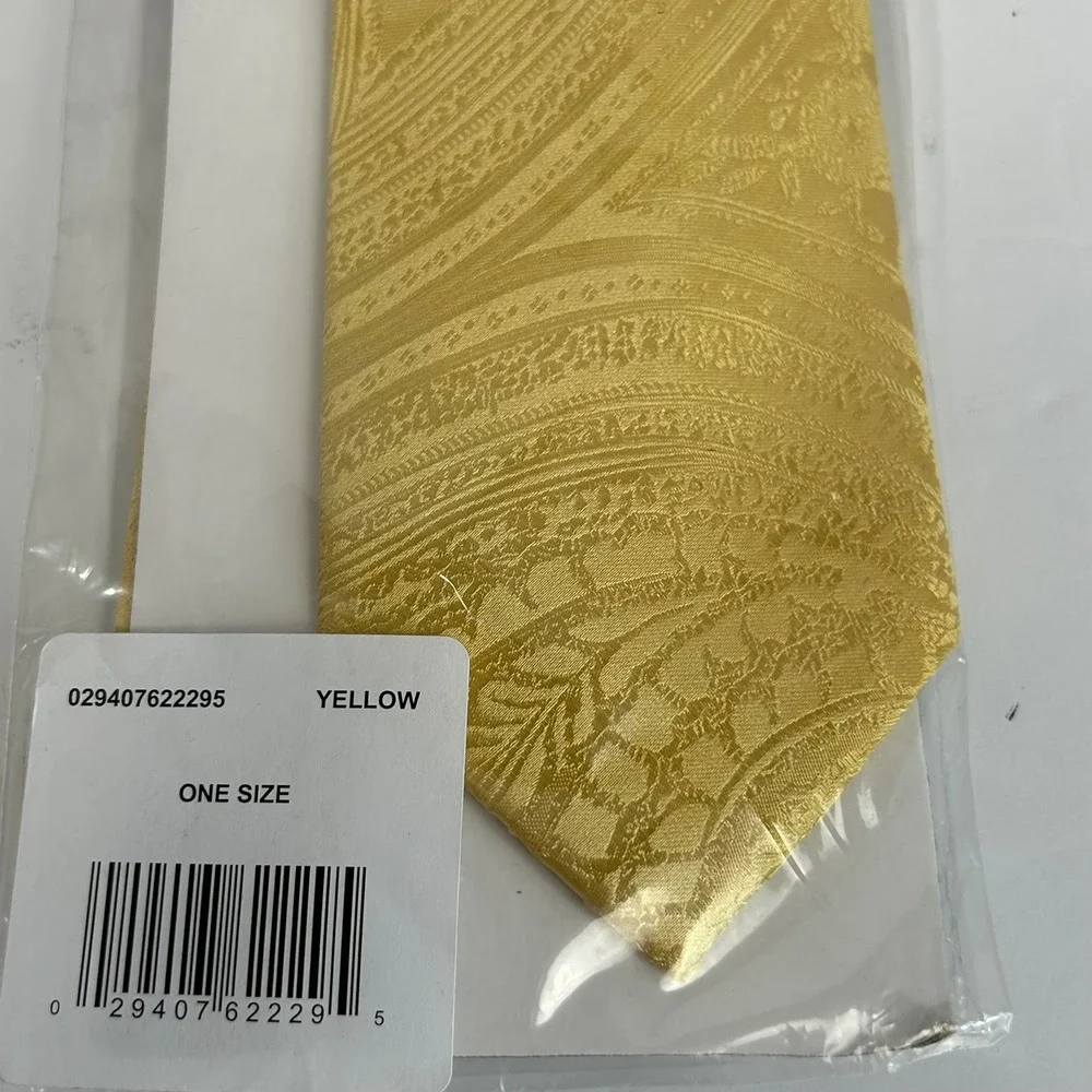 Michael Kors Mens Yellow Paisley 100% Silk‎ Necktie Designer Formal Tie NEW