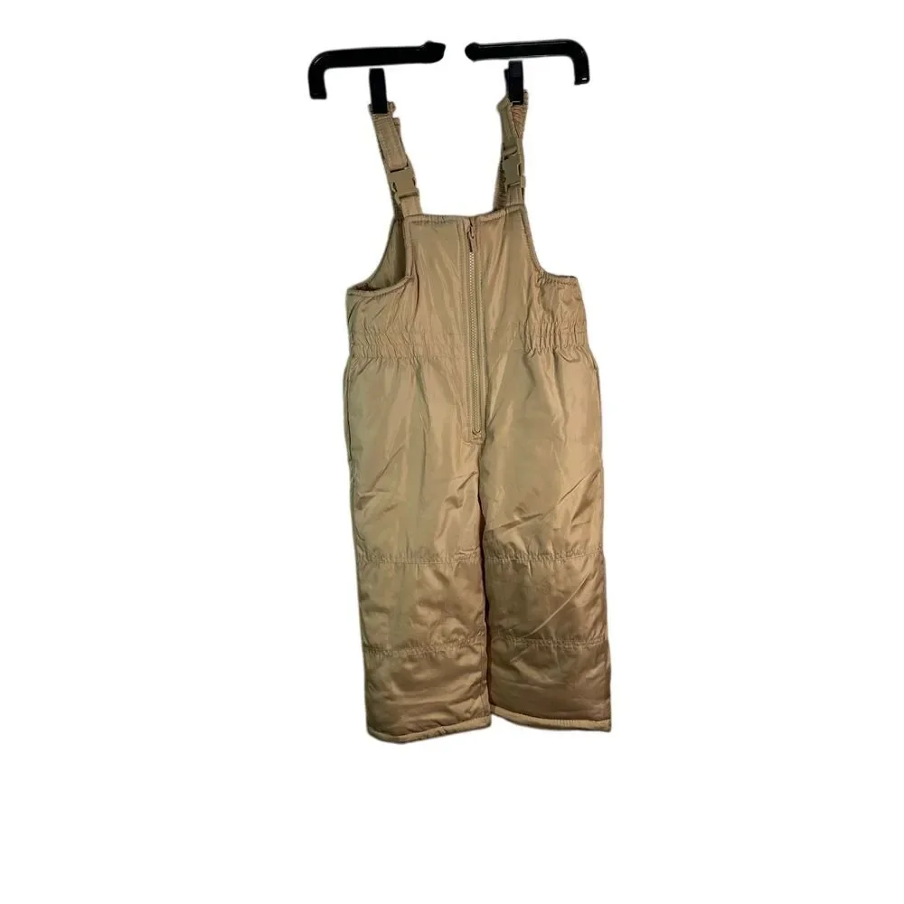 Carter's Kids Snow Bib Overalls‎ Insulated Winter Ski Pants Snowsuit 4T Beige