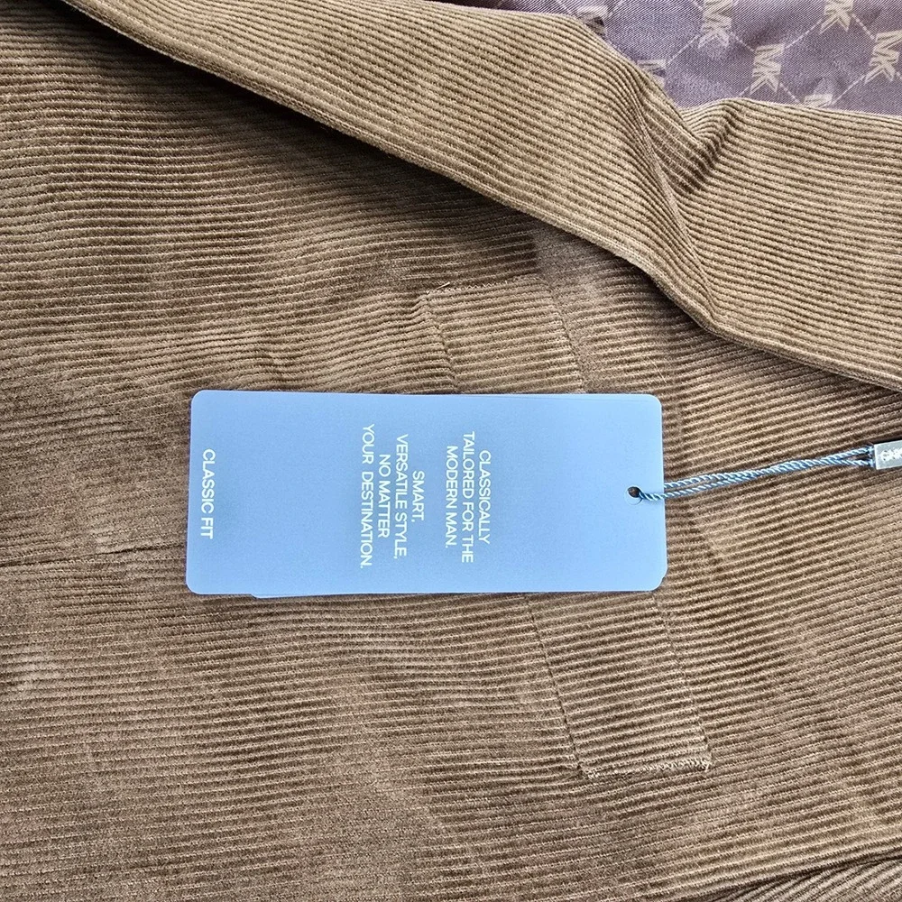 Michael Kors Corduroy Sport Coat‎ Mens 44R 44 Vicuna Brown Classic Fit $295 NEW