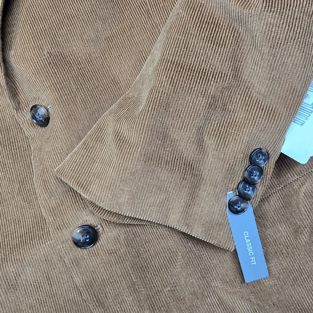 Michael Kors Corduroy Sport Coat‎ Mens 44R 44 Vicuna Brown Classic Fit $295 NEW
