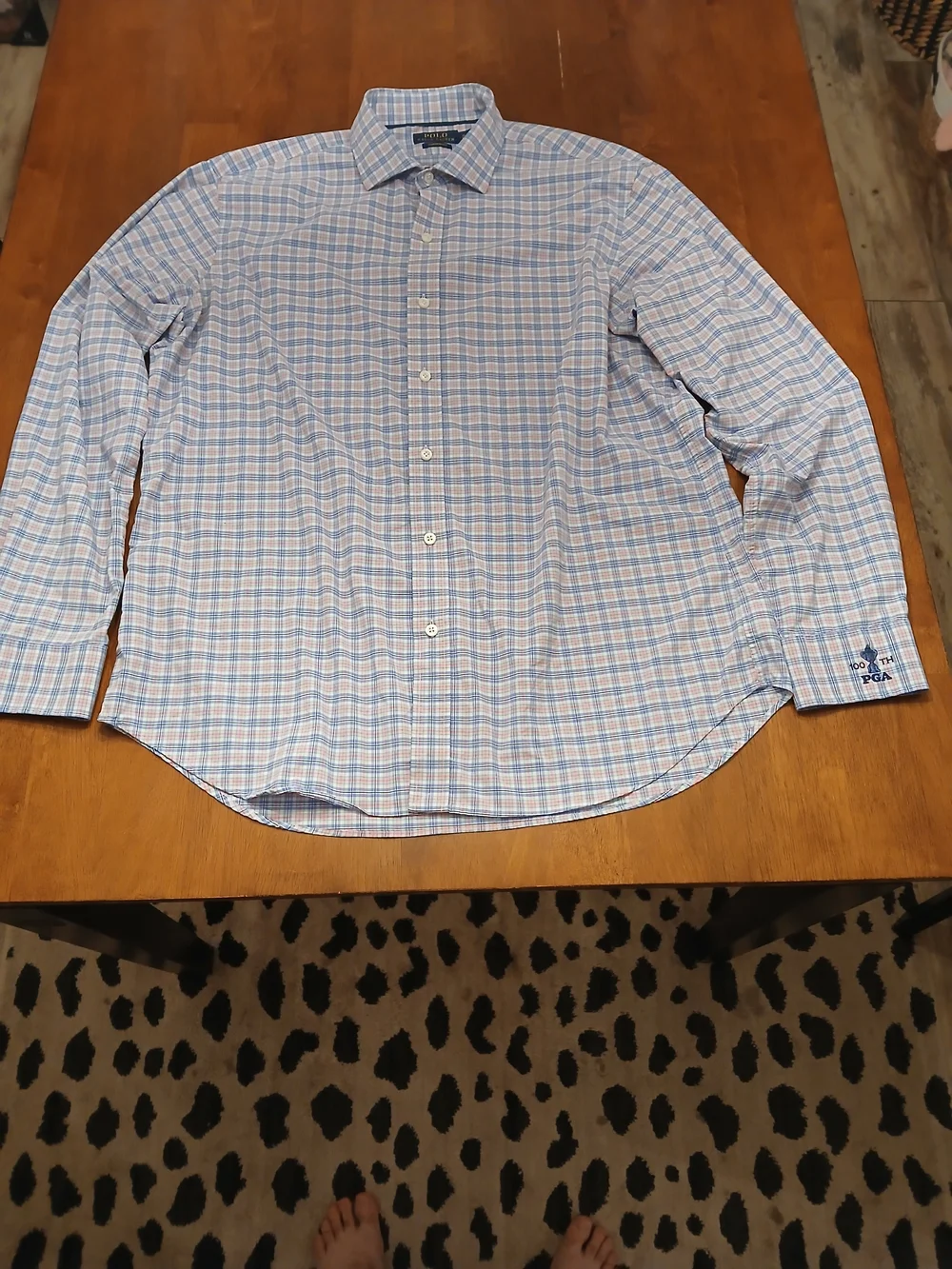 Polo Ralph Lauren Performance Men's XL Plaid Long Sleeve Button-Up PGA 100th