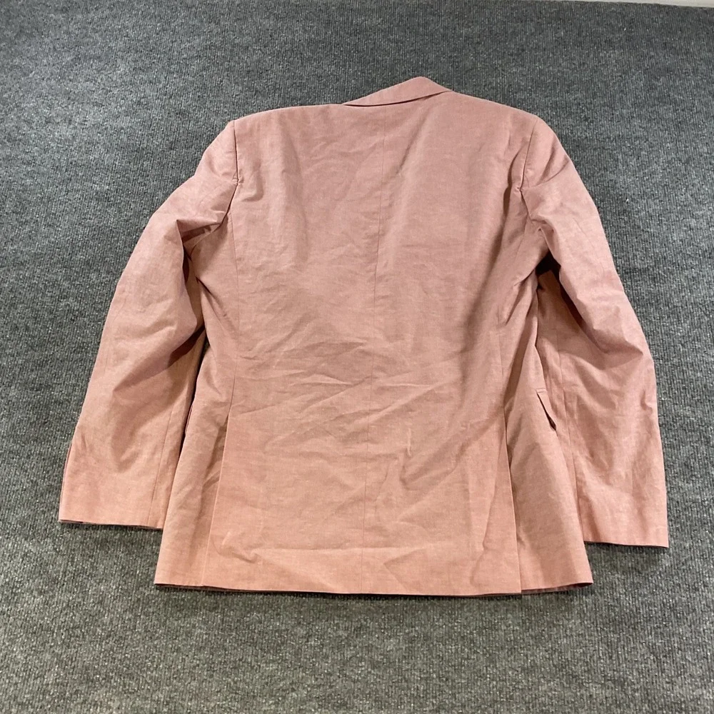 Perry Ellis Mens Slim Fit Cotton Linen Blazer 38 Regular Dusty Rose Pink Jacket