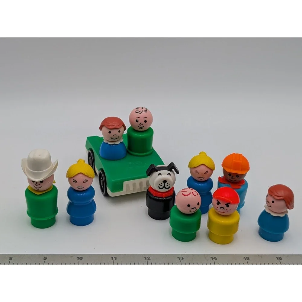 Fisher‎ Price Little People Plastic Head Body Lot of 10 Freckle Boy Car