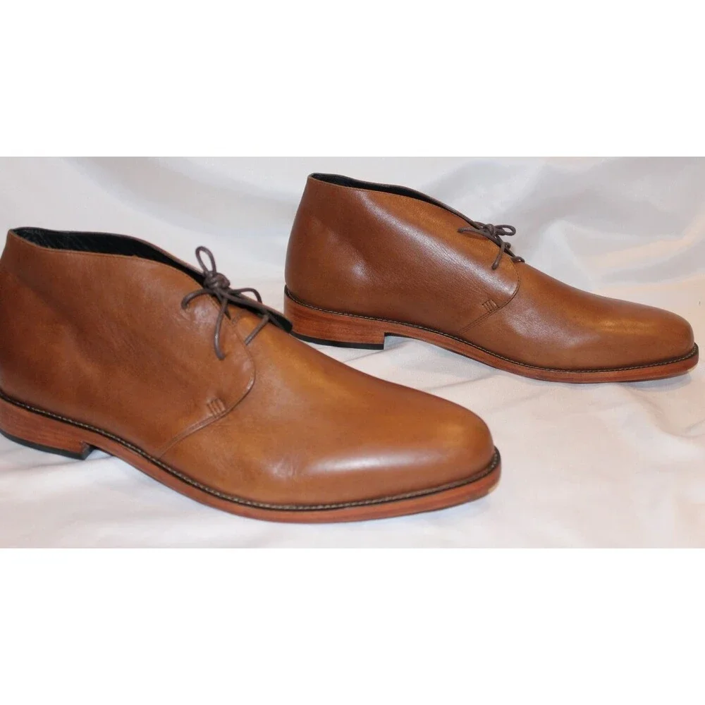 NISOLO MEN'S CHUKKA LEATHER BOOTS TOBACCO BROWN‎ SZ 12 NIB