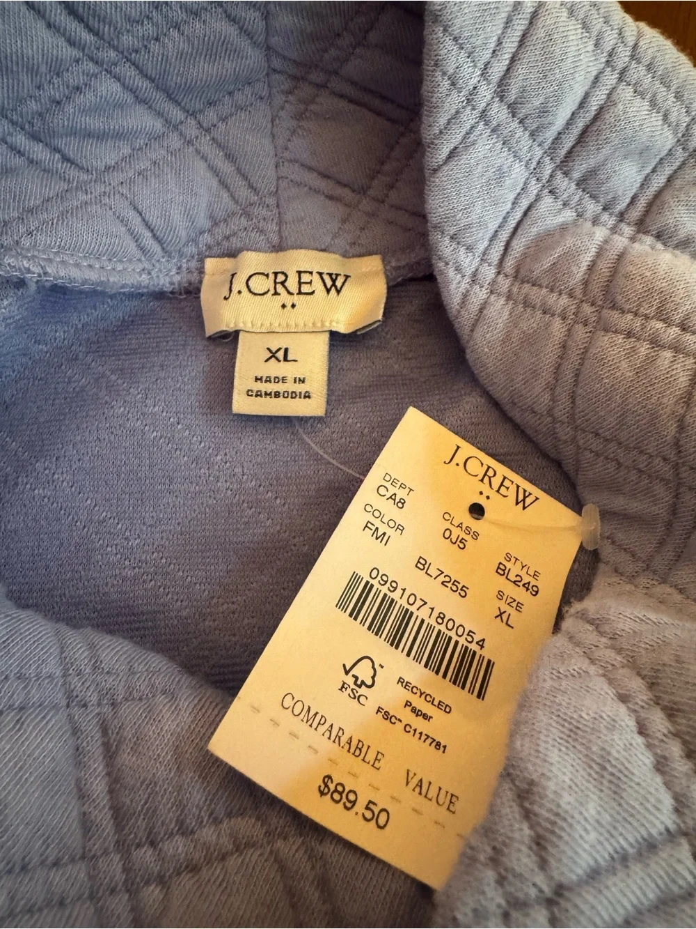 J. Crew quilted knit