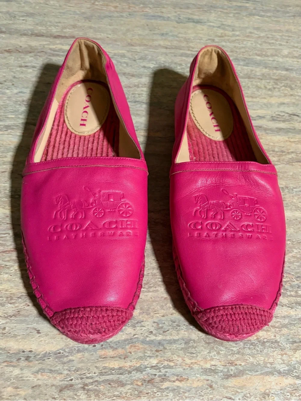 Coach Hot Pink Leather Espadrilles