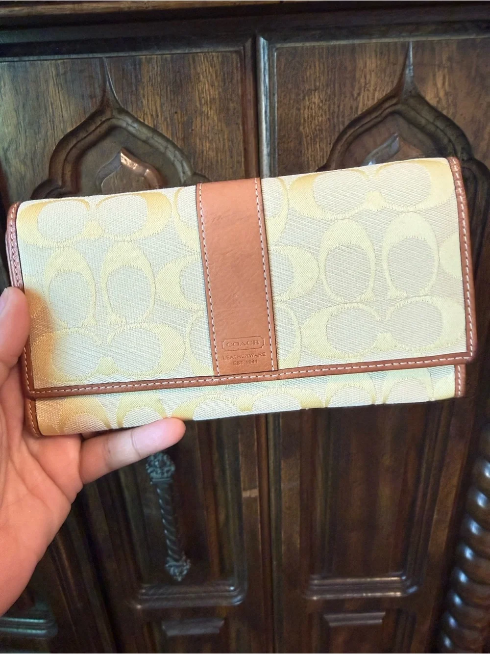 Coach yellow jacquard