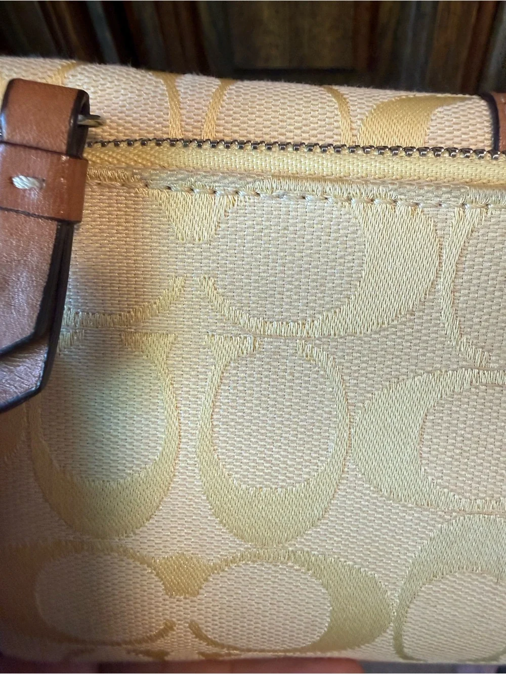 Coach yellow jacquard