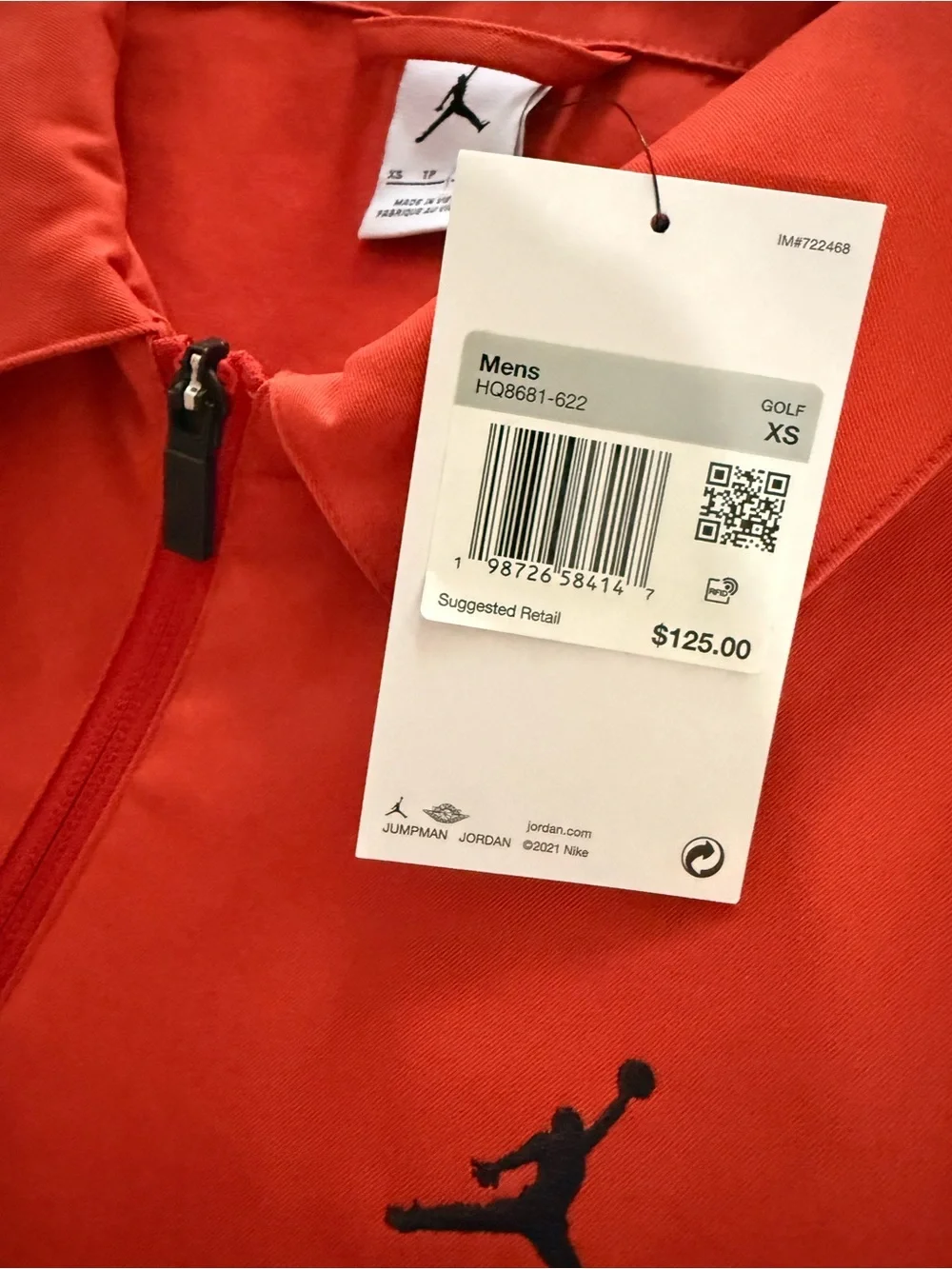 Jordan lightweight zip
