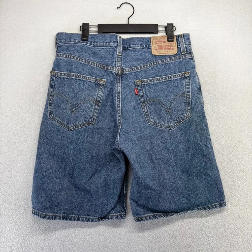 Levi Levi's Shorts Mens 32 Blue 550 Relaxed Fit Denim Jean Cotton Baggy y2k 10
