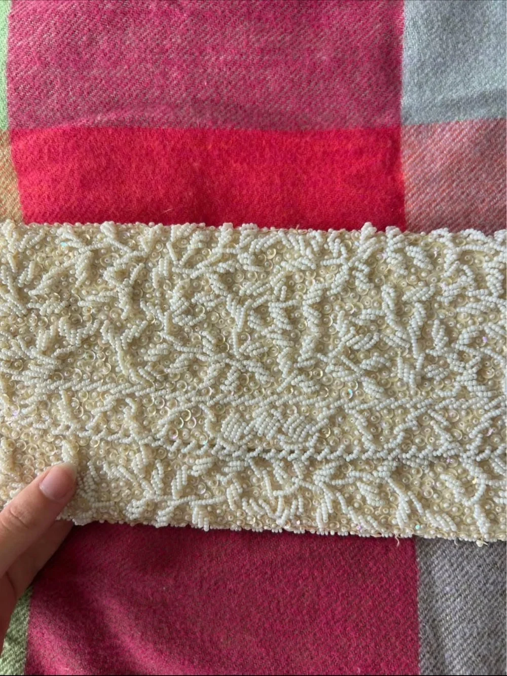 Vintage Beaded Ivory Clutch - Women Accessories