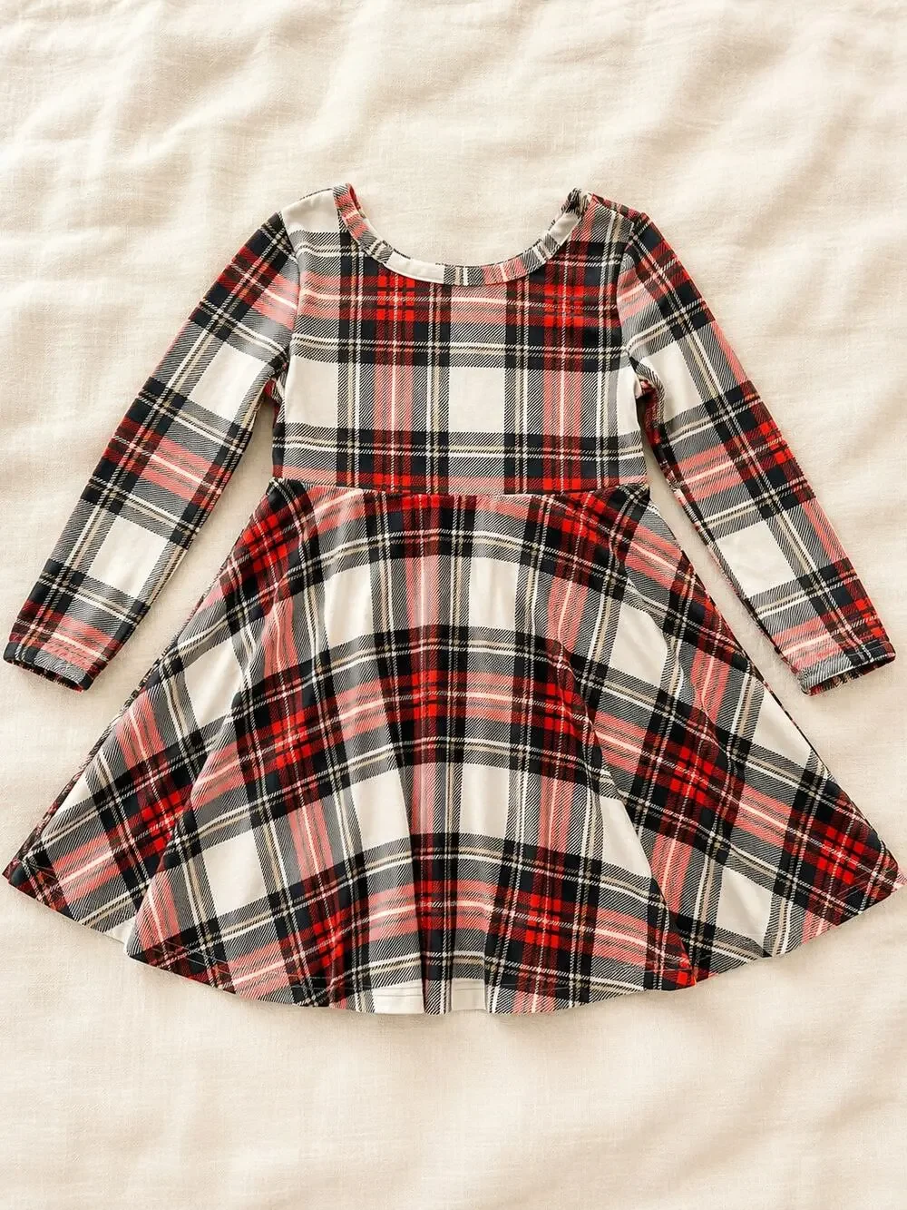 Marie Nicole Girls 2T Plaid Christmas Dress Red Black Holiday Twirl Long Sleeve