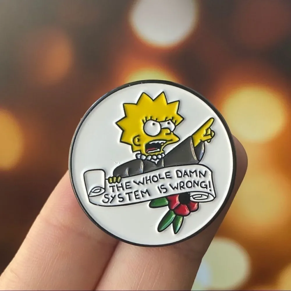 Lisa Simpson System is Wrong Enamel Pin/ Brooch