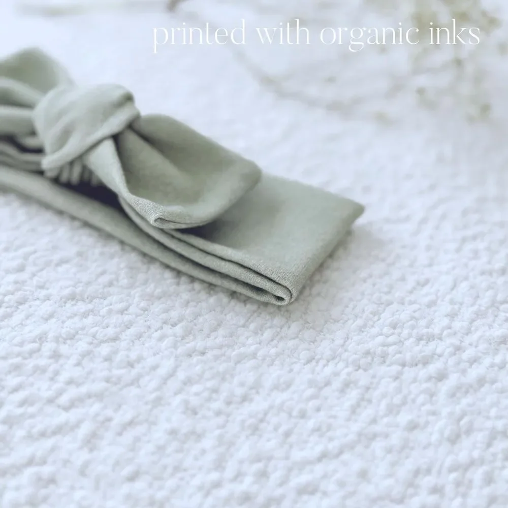 Organic Cotton Bow For Baby | Sustainable Headband | Earthy Sage | Minimalist