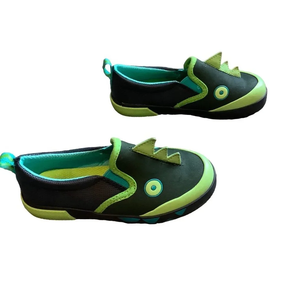 Cat‎ & Jack Kid Toddler Boy Xander Dino Dinosaur Slip Slide On Sneakers Size 10