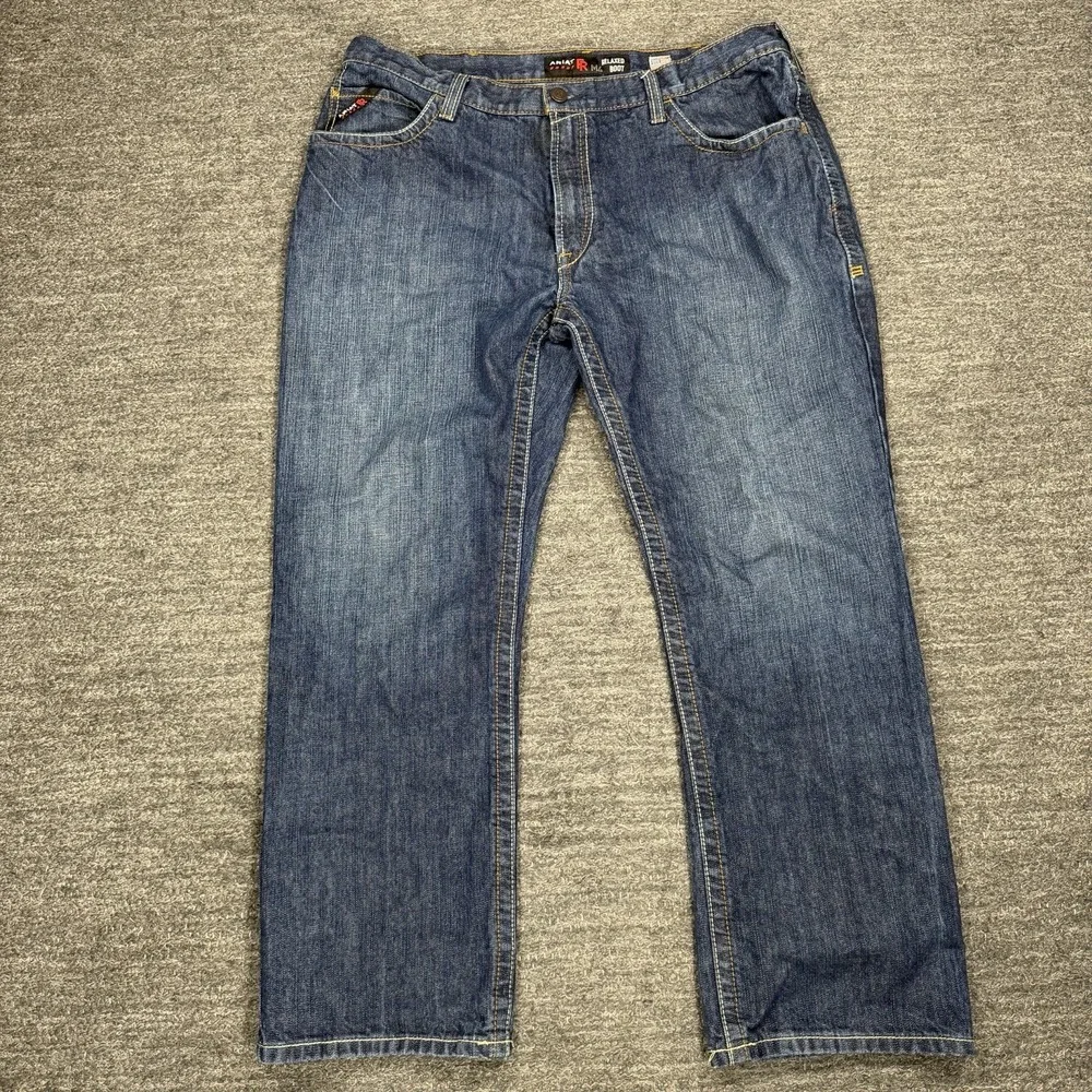 Ariat M4 Relaxed Boot Cut Flame Resistant FR Work Jeans Mens 40x32 Blue Workwear
