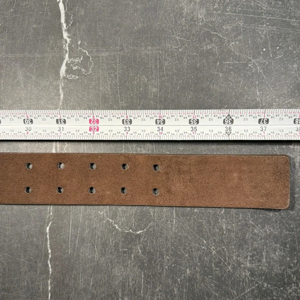 Vintage‎ Calvin Klein Jeans Suede Belt | Medium 32W Size 14 | Brown Rhinestone