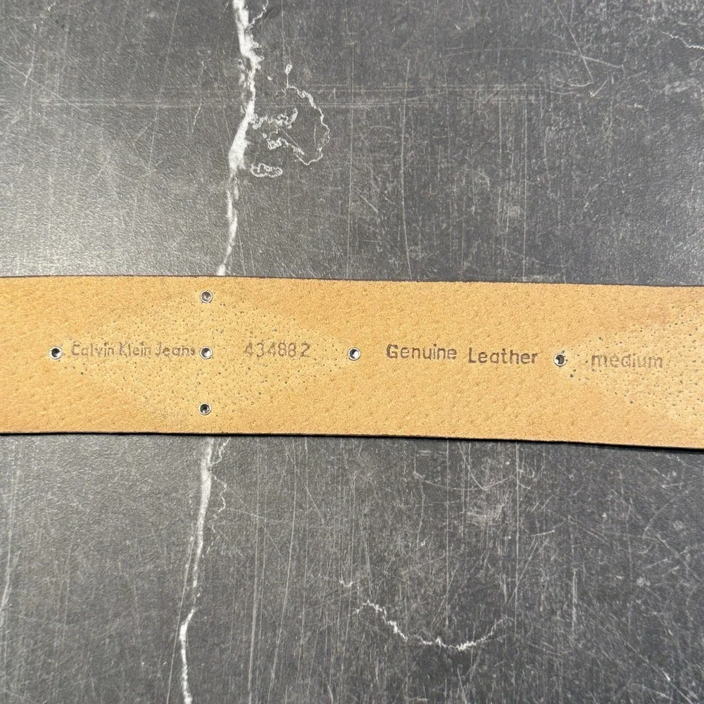 Vintage‎ Calvin Klein Jeans Suede Belt | Medium 32W Size 14 | Brown Rhinestone