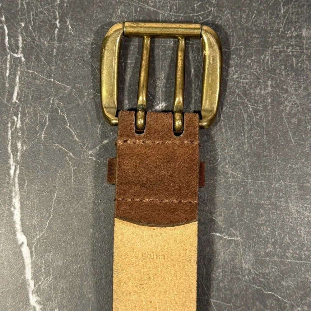 Vintage‎ Calvin Klein Jeans Suede Belt | Medium 32W Size 14 | Brown Rhinestone