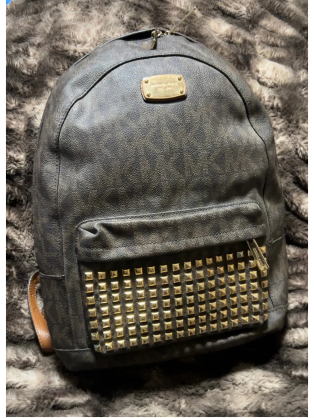 Women's Michael Kors Studded Backpack One Size Brown Gold