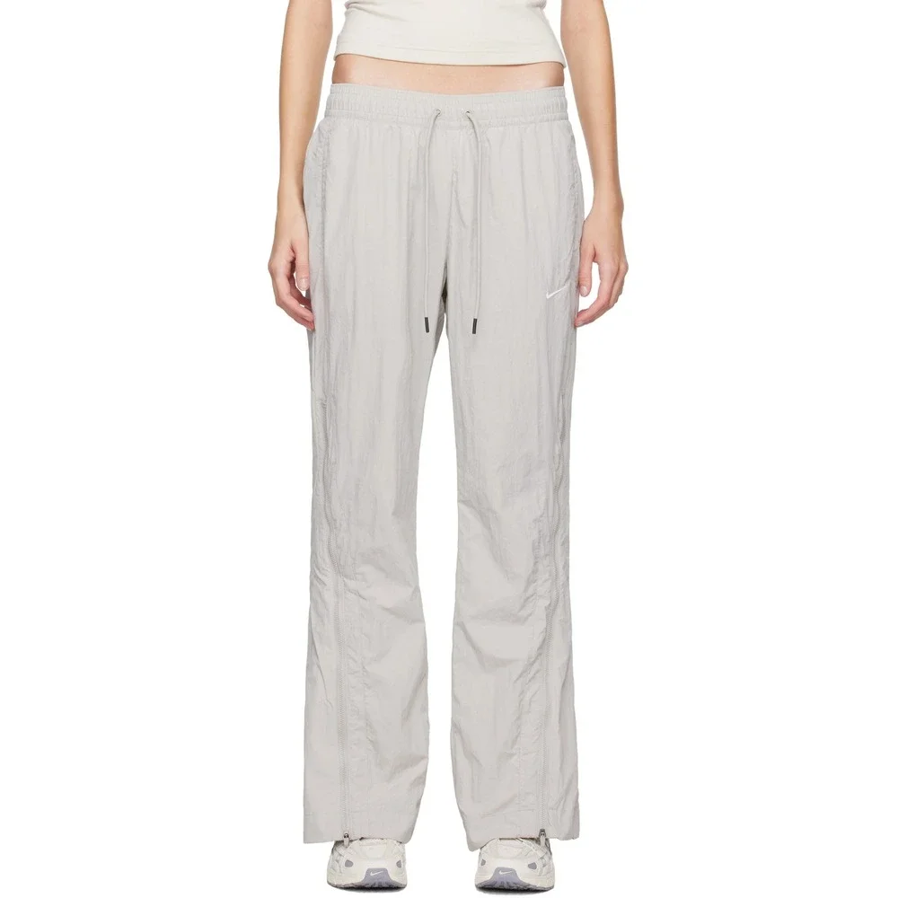 Nike Sportswear Trousers Gray Crinkled Nylon Water Repellent Pants Size L Sporty