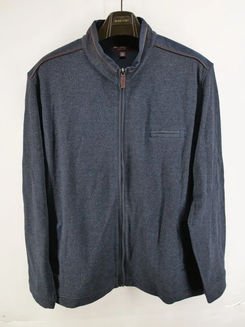 Johnston & Murphy Jacket Mens 2XL Gray Full Zip Pockets Lightweight Casual