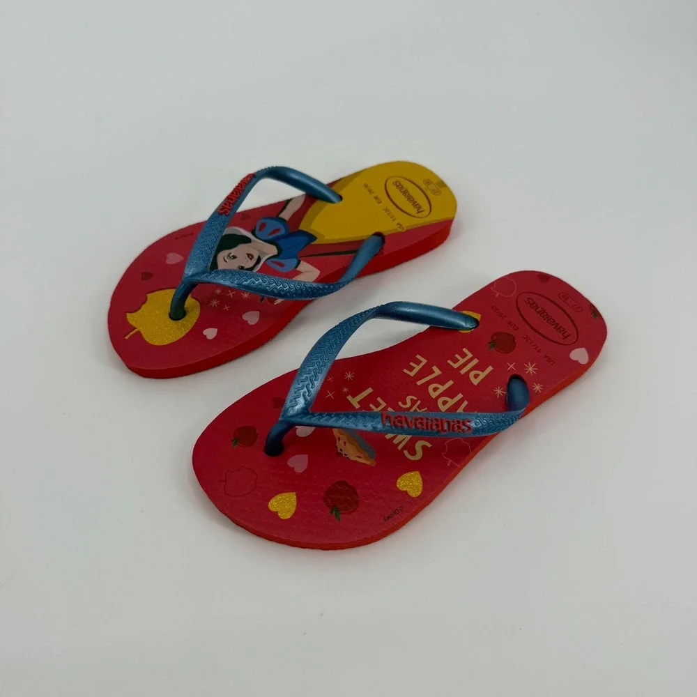 Havaianas Disney Snow White Red Flip Flops Girls Size 11/12C Sweet As Apple Pie