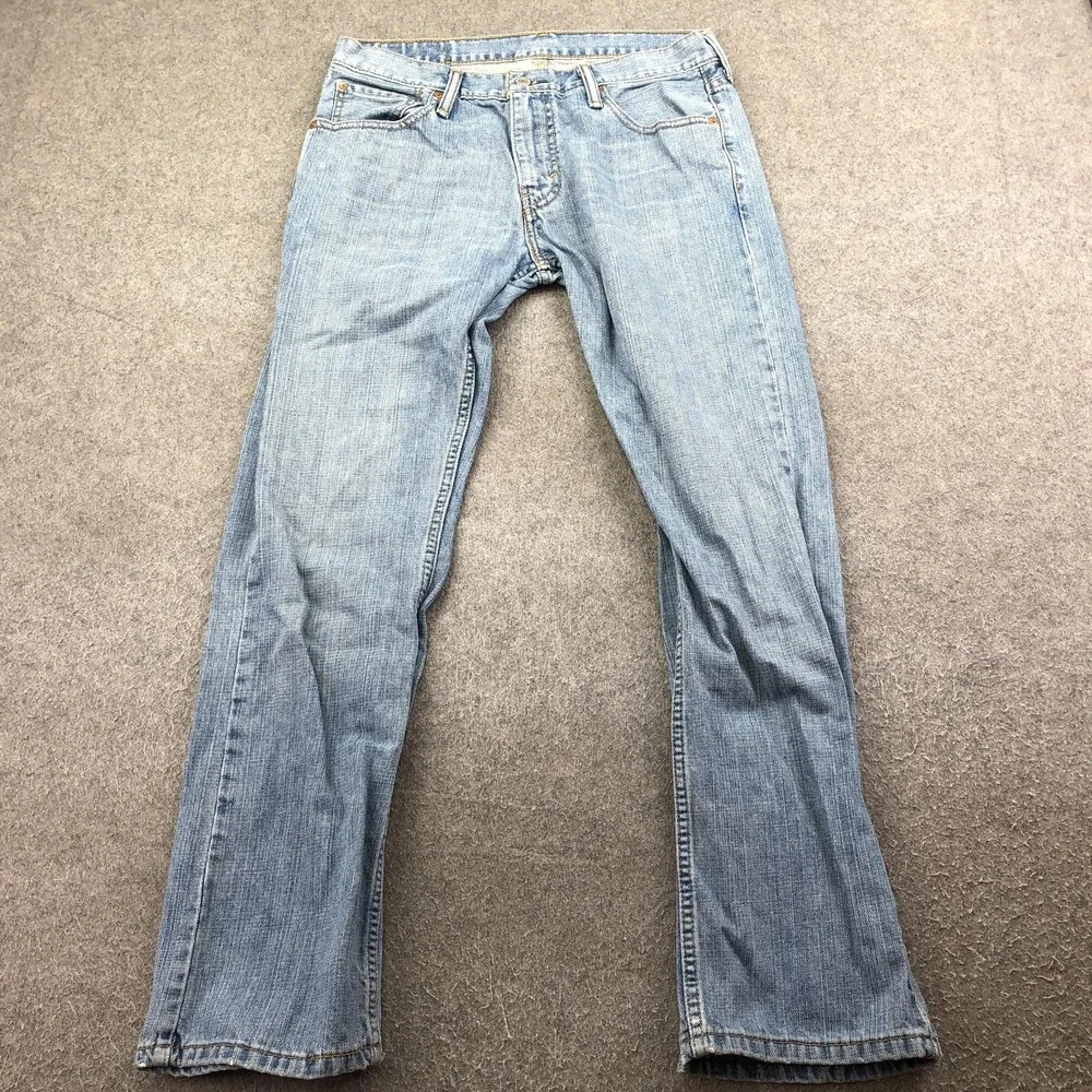 Levis 527 Jeans Mens 32x30 Blue Light Wash Slim Bootcut Denim Pants Casual