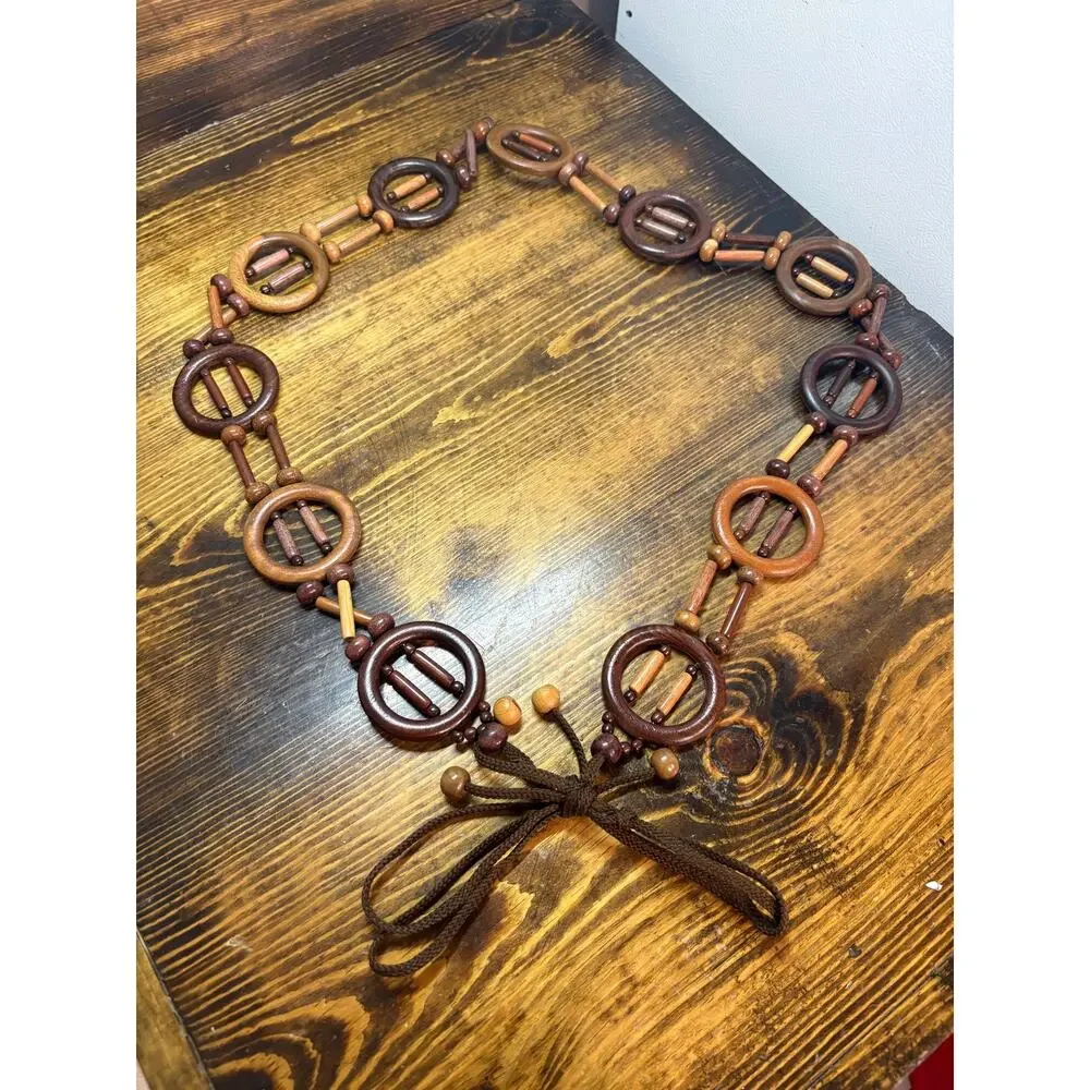 Wooden Circle Tie Waist‎ Belt