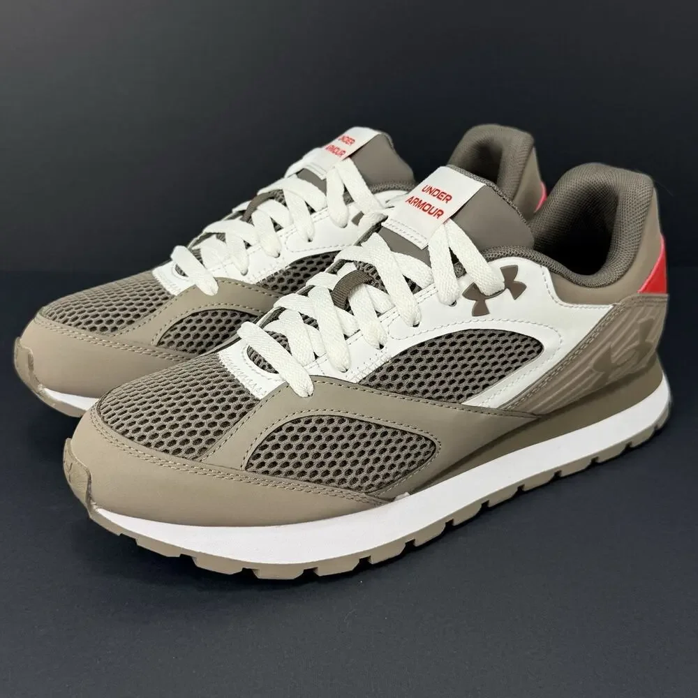 Under Armour Jogger Men’s Size 8 Brown Olive/White Athletic Sneakers 3028387-200