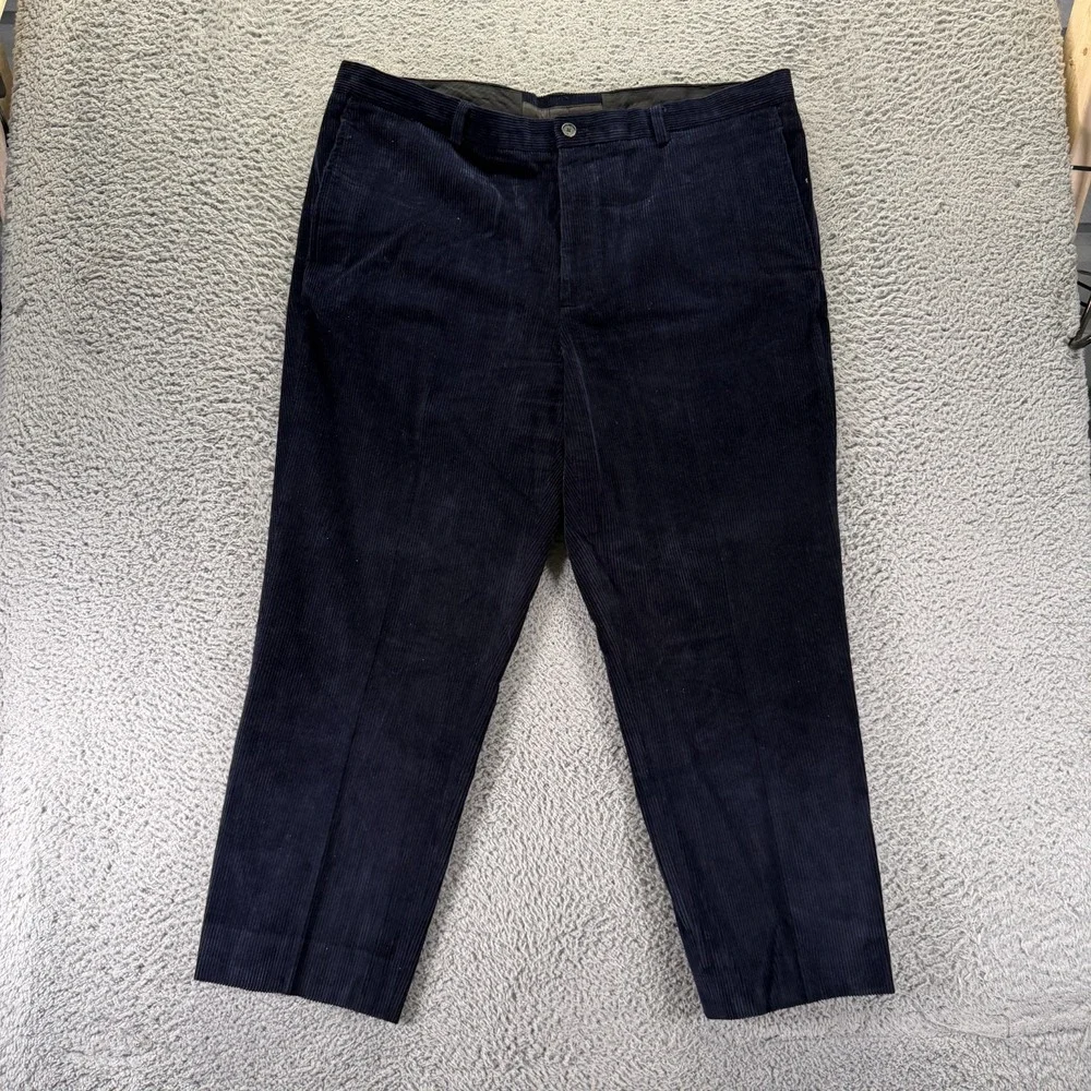 Brooks Brothers 346 Pant Mens 42x29 Blue Cotton Corduroy Chino Straight Business