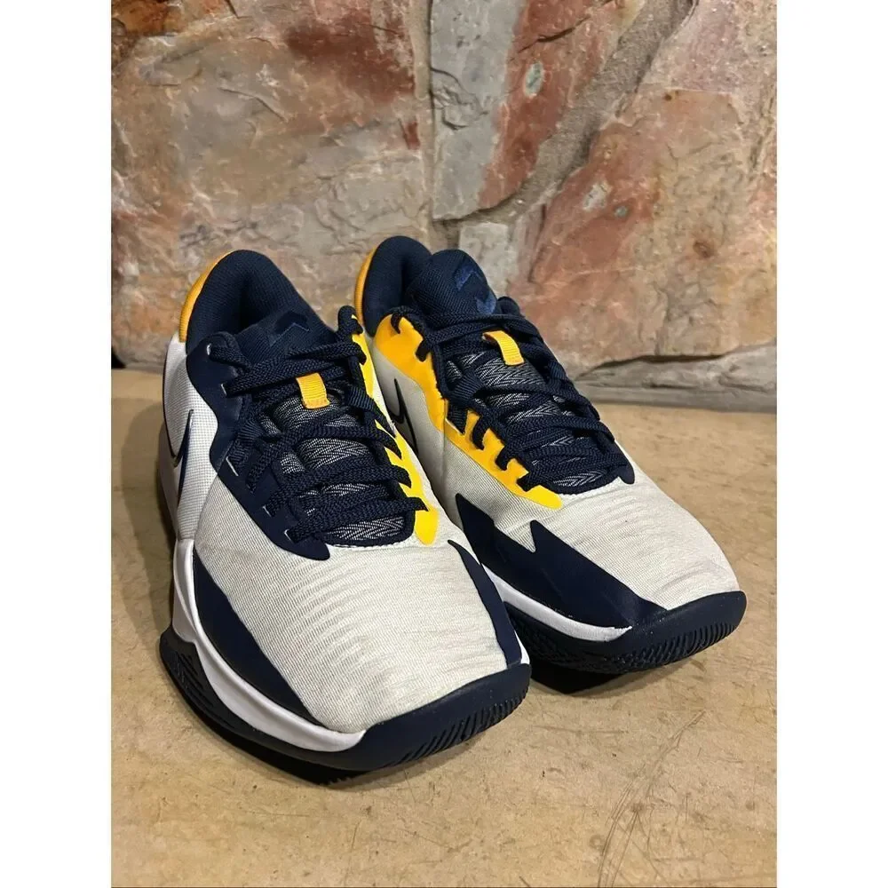 Nike Precision VI Low White Navy Gold Basketball Shoes DD9535-101 Men’s Size 9 U