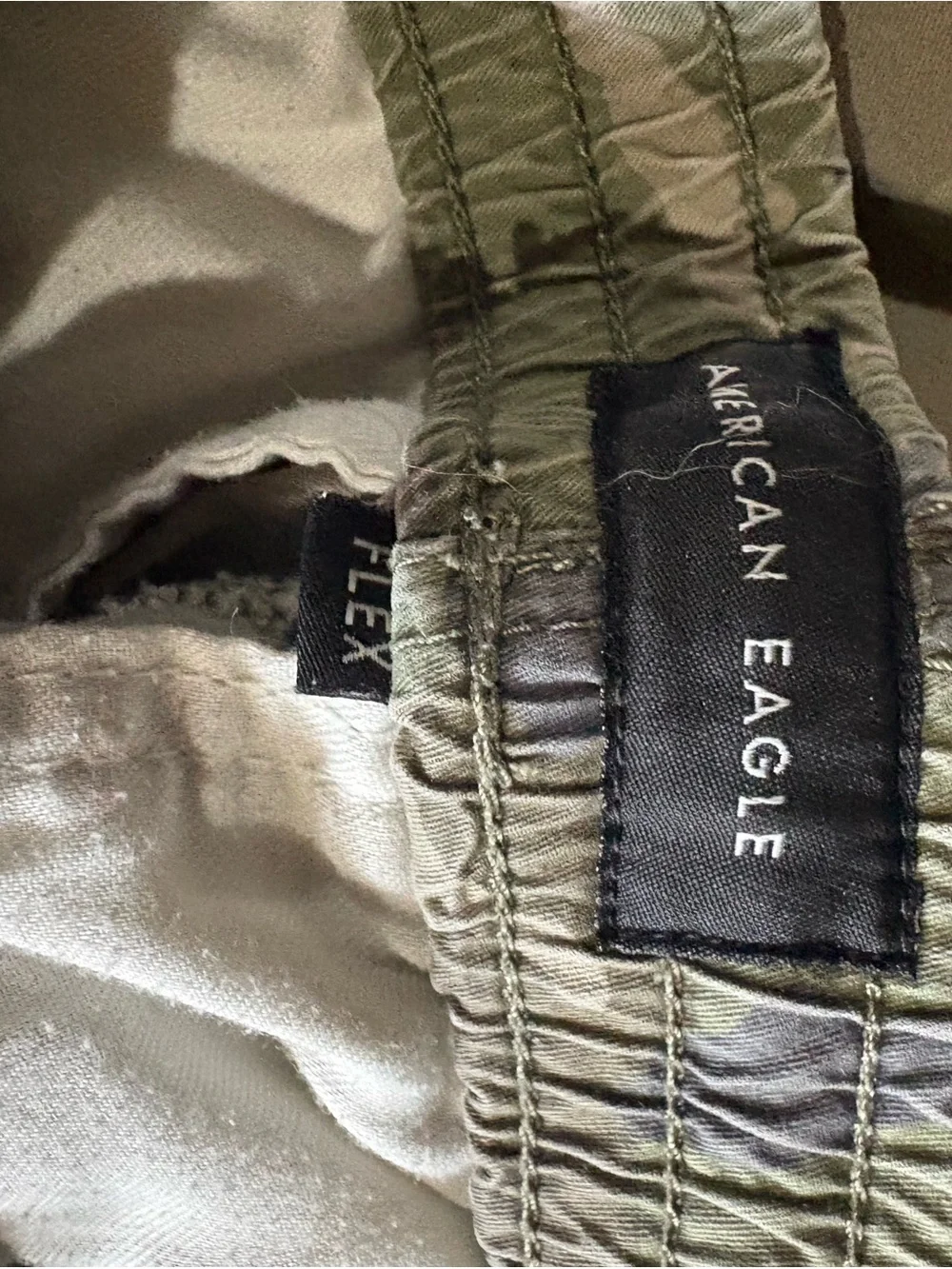 American Eagle Outfitters Men's Camo Cargo Shorts - Olive Green