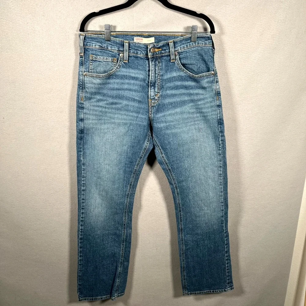 Signature‎ Levi's Bootcut Jeans Womens 33 Blue Denim Cotton Stretch Streetwear