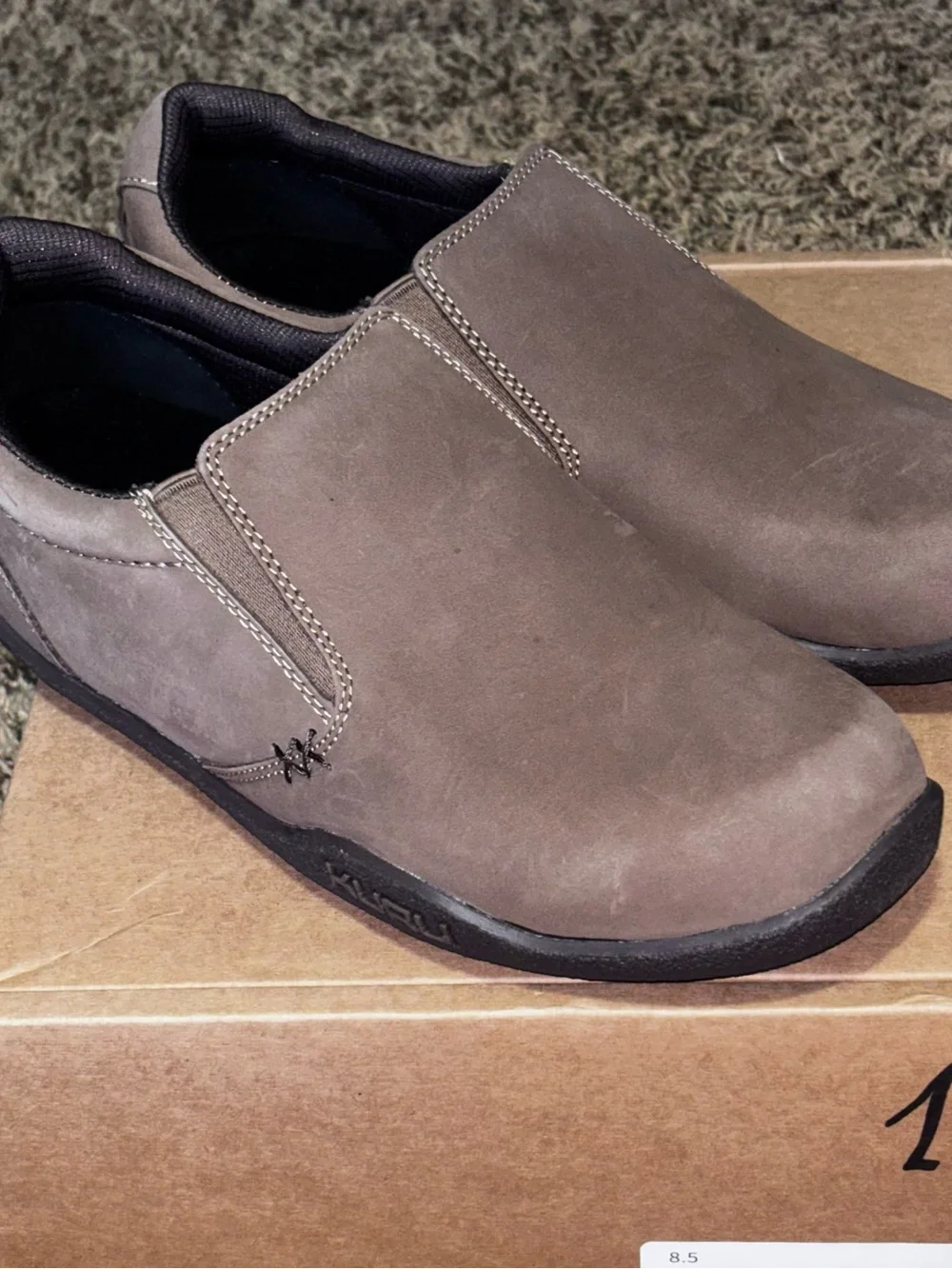 KURU Womens Kivi Slip On Sneaker Size 8.5 Wide Warmstone Brown Leather NIB
