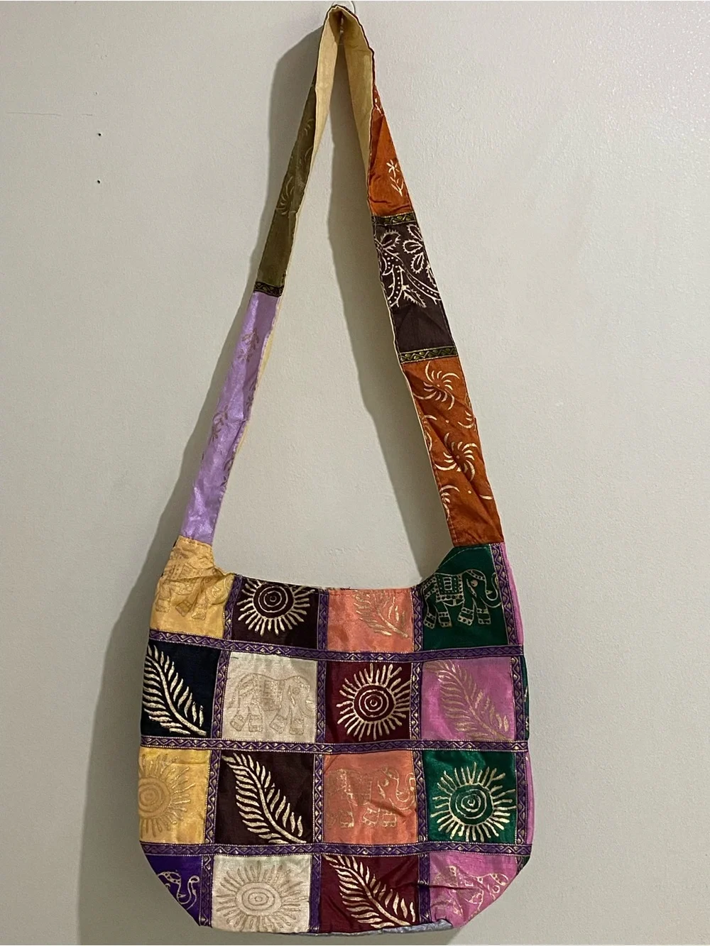 New Patchwork Multicolor‎ Shoulder Bag with Elephant Motif