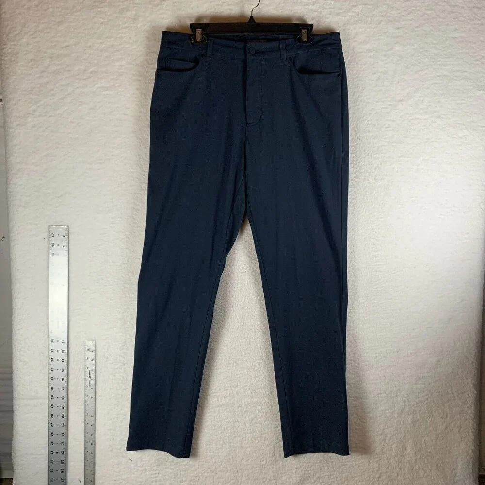 VRST Commuter 2-Way Pants Men's 34 Navy Blue Polyester Stretch Athletic Fit 9782