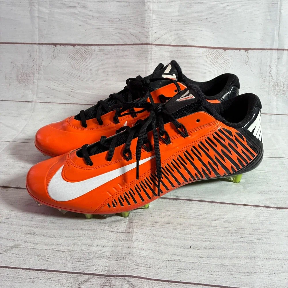 Nike Vapor Carbon 2.0 Cleats Mens 15 Orange Black‎ Flywire Low Top Football