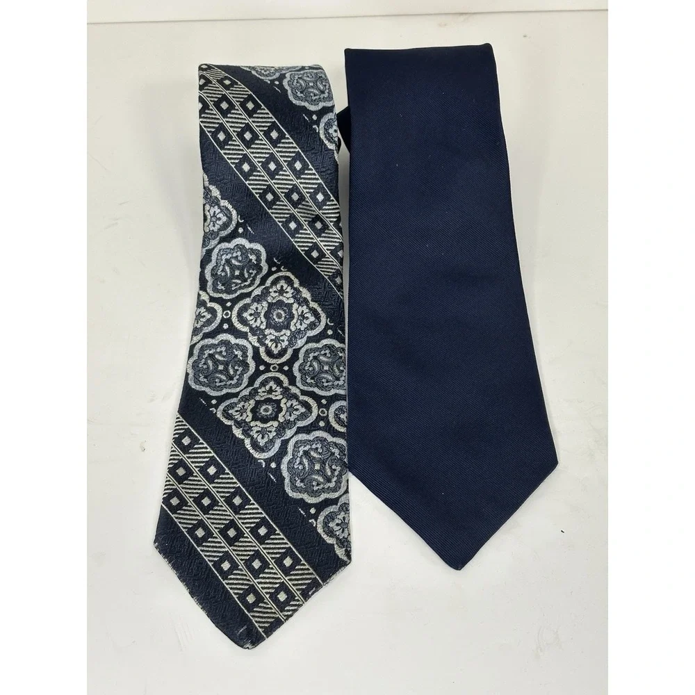 Pierre Cardin, Vintage Silk Ties, Lot Of 2, Solid‎ & Pattern