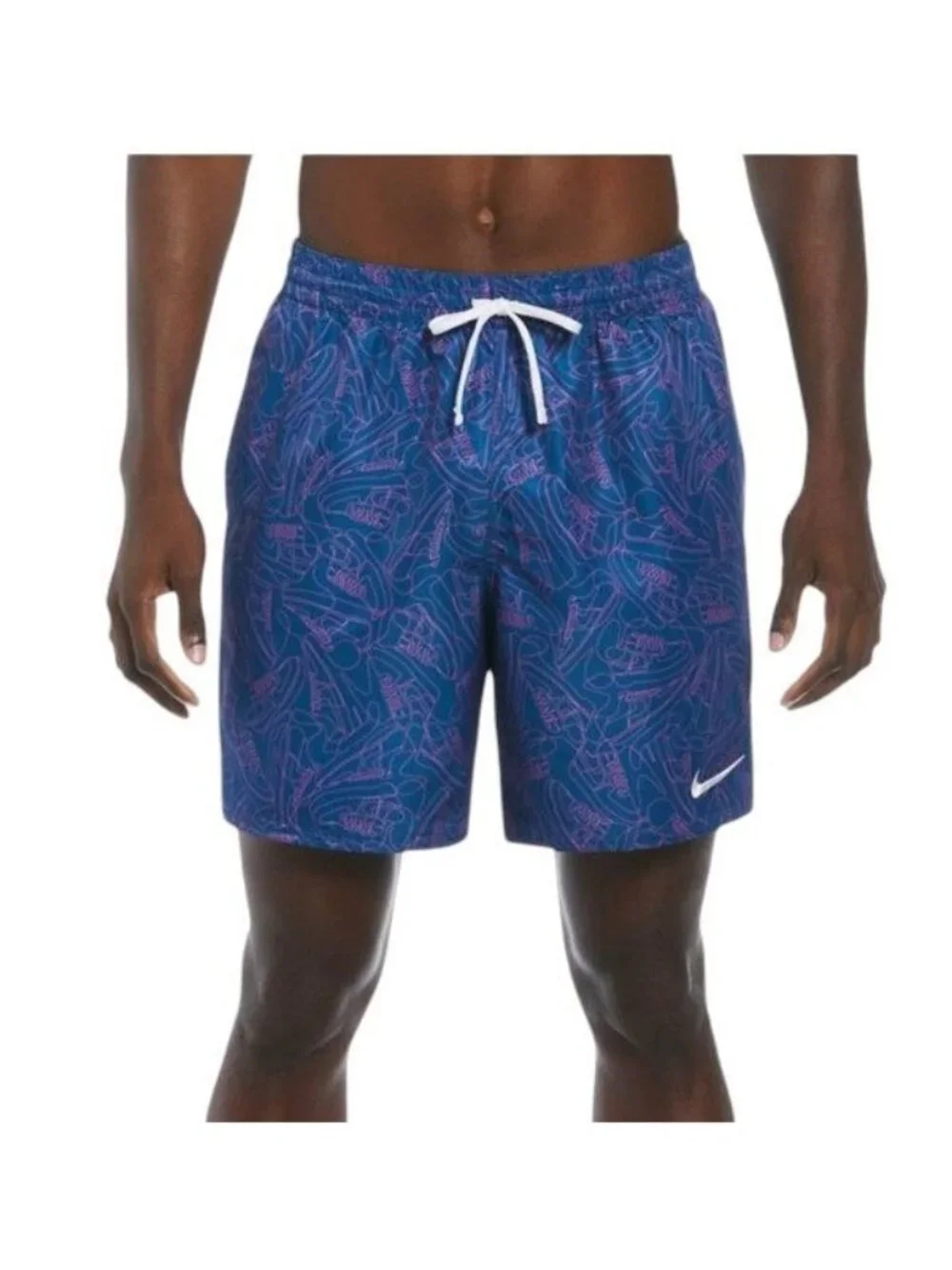 Nike Swim Blue Sneakers 7” Volley Shorts NESSE522-417 Men’s L New with‎ Tags