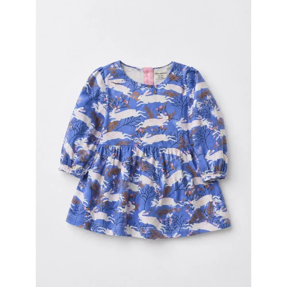 Adorable Little Maven Blue Bunny Dress - New With Tags Size 75-80 12-24 months