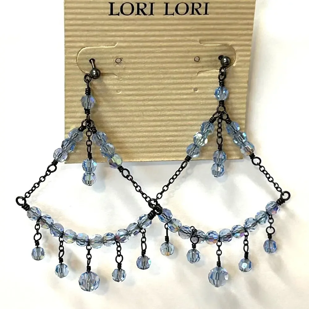 Lori‎ Lori Swarovski Blue Crystal Chandelier Post Earrings