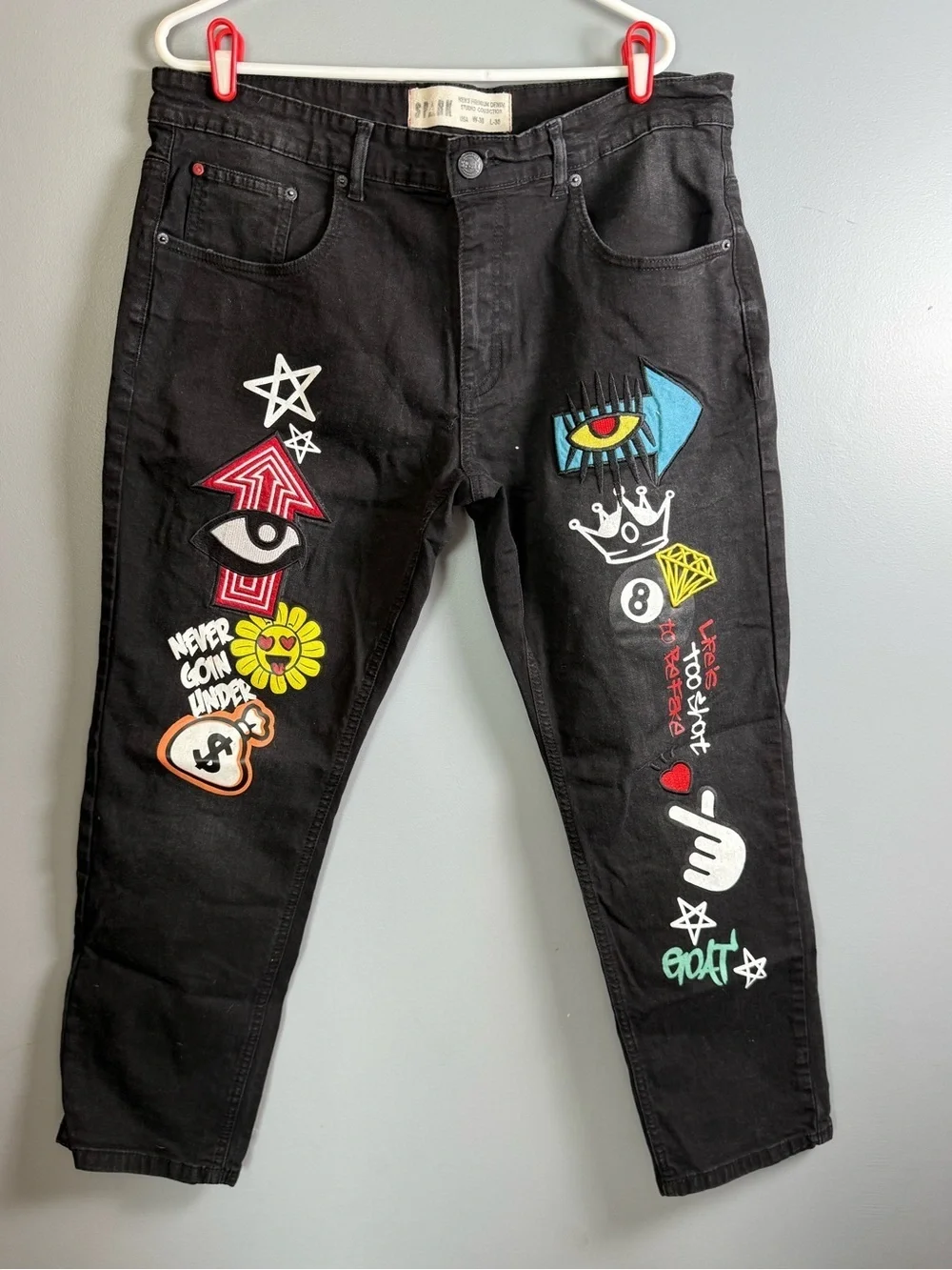 Spark Premium Denim Studio Collection  Men's Graphic Jeans Sz 38x30