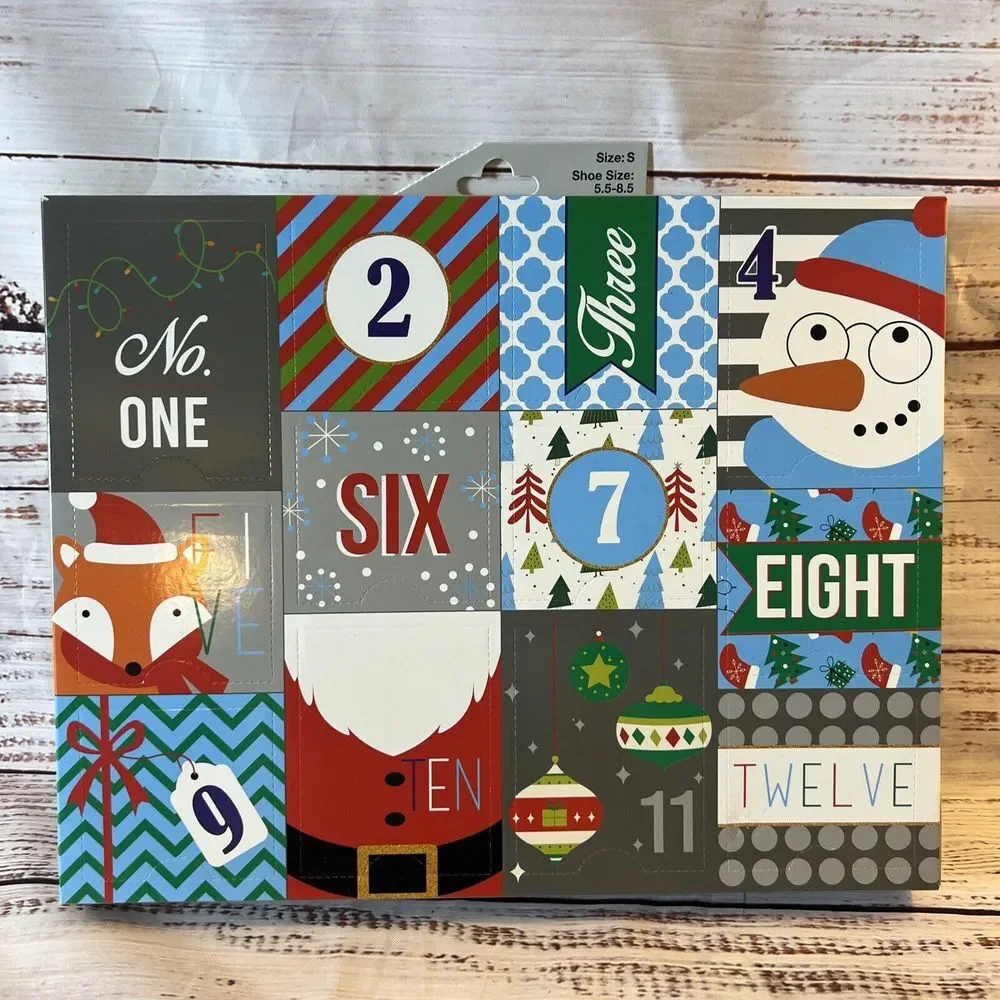 NEW Kids CAT & JACK Advent 12 Days Of Christmas Socks Small Shoe‎ Size 5.5-8.5