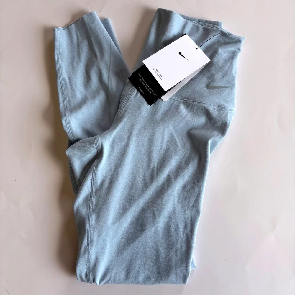 Nike Women's XS Zenvy Leggings Light Blue High Rise 7/8 Length Dri-Fit NEW‎