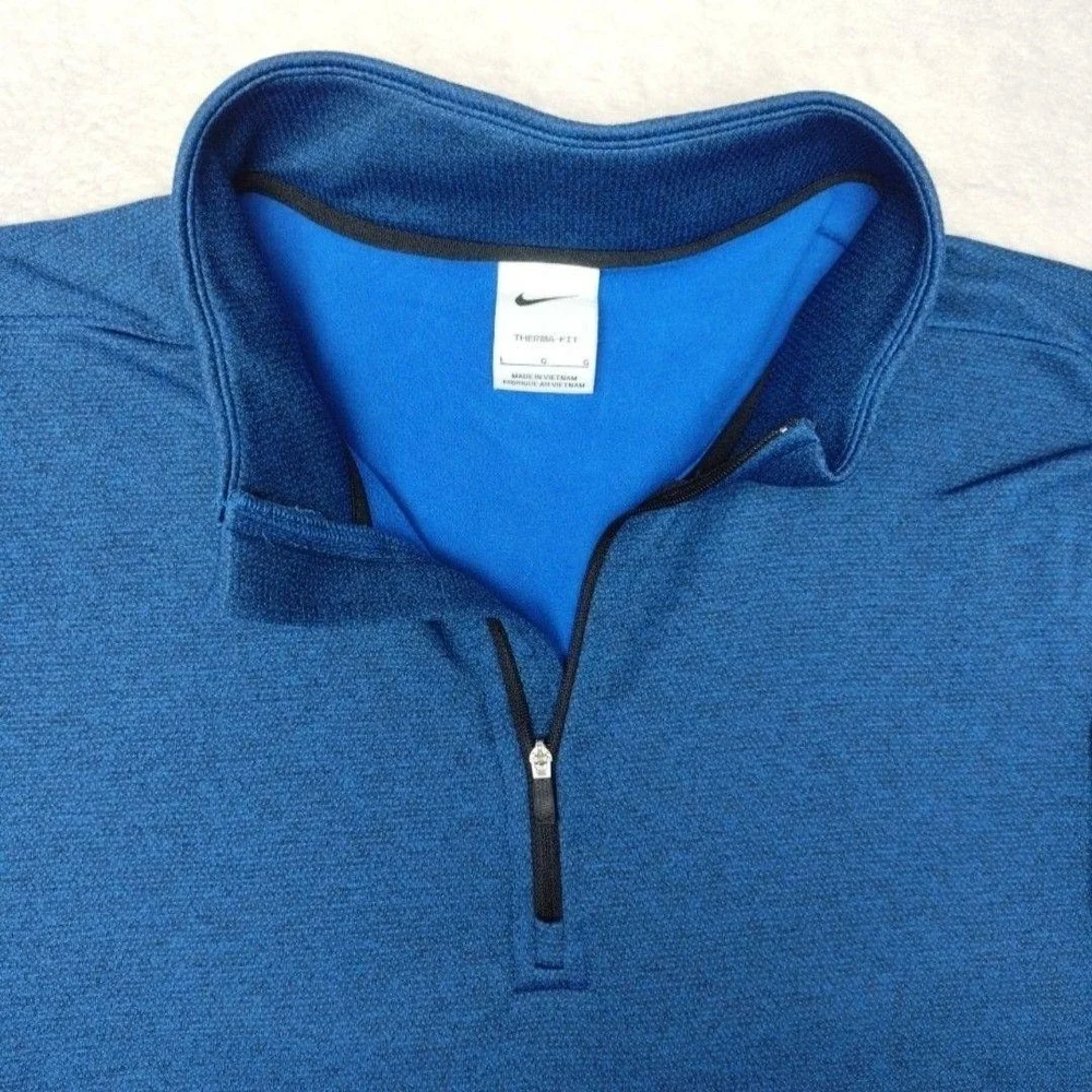Nike‎ Sweatshirt Mens L Blue Victory Golf 1/4 Zip Pullover Fleece Tennis DN1947