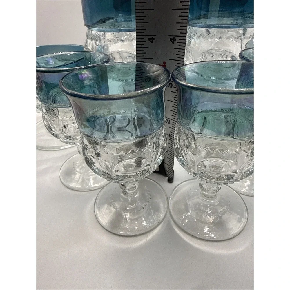 Blue Crown By Colony Set‎ 4 Wine Cup, Water Goblet, Dessert Dish (12 Pieces)