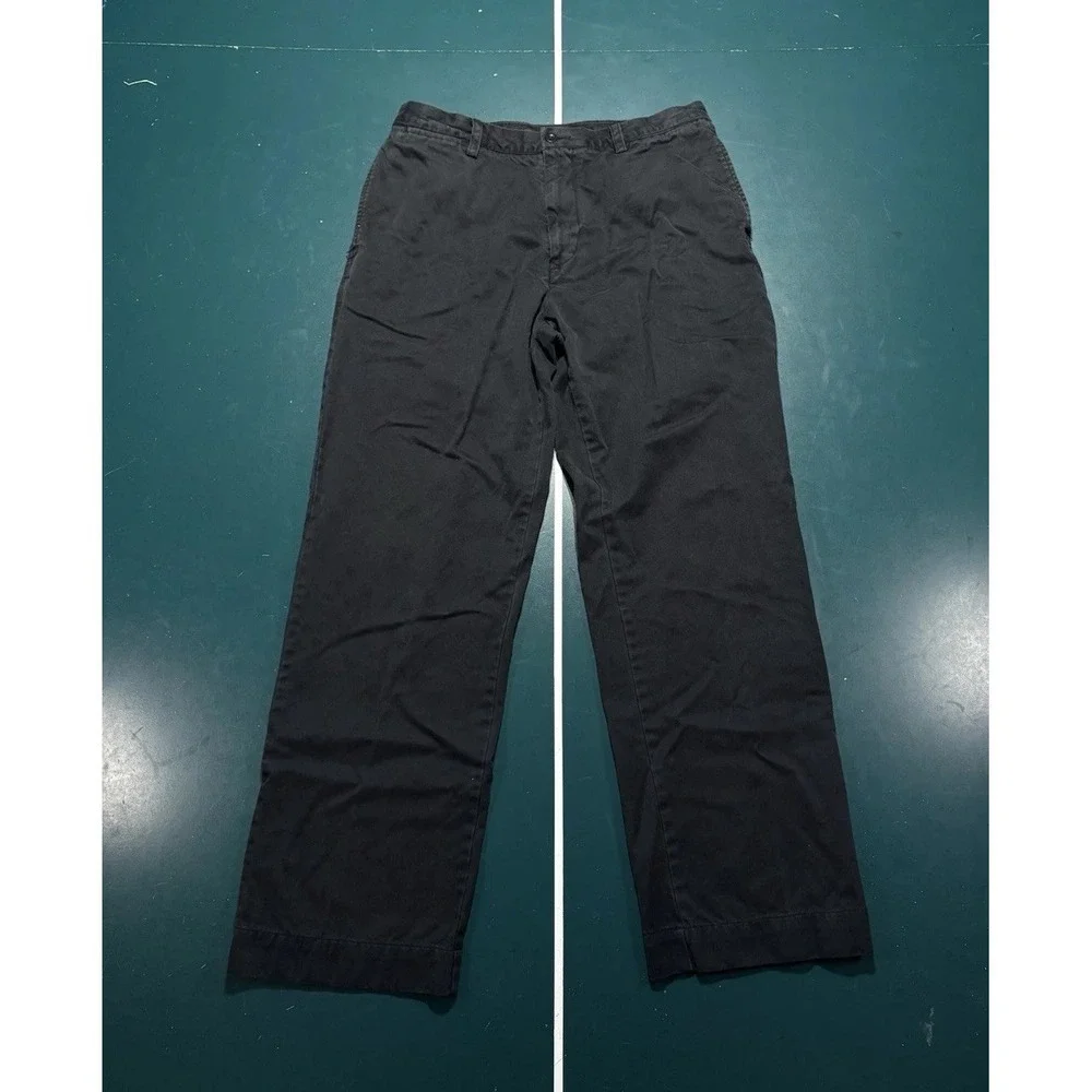 Vtg Nautica Marine Drill Pants 34x32 Black Baggy Relaxed Fit Military NMD MF300A