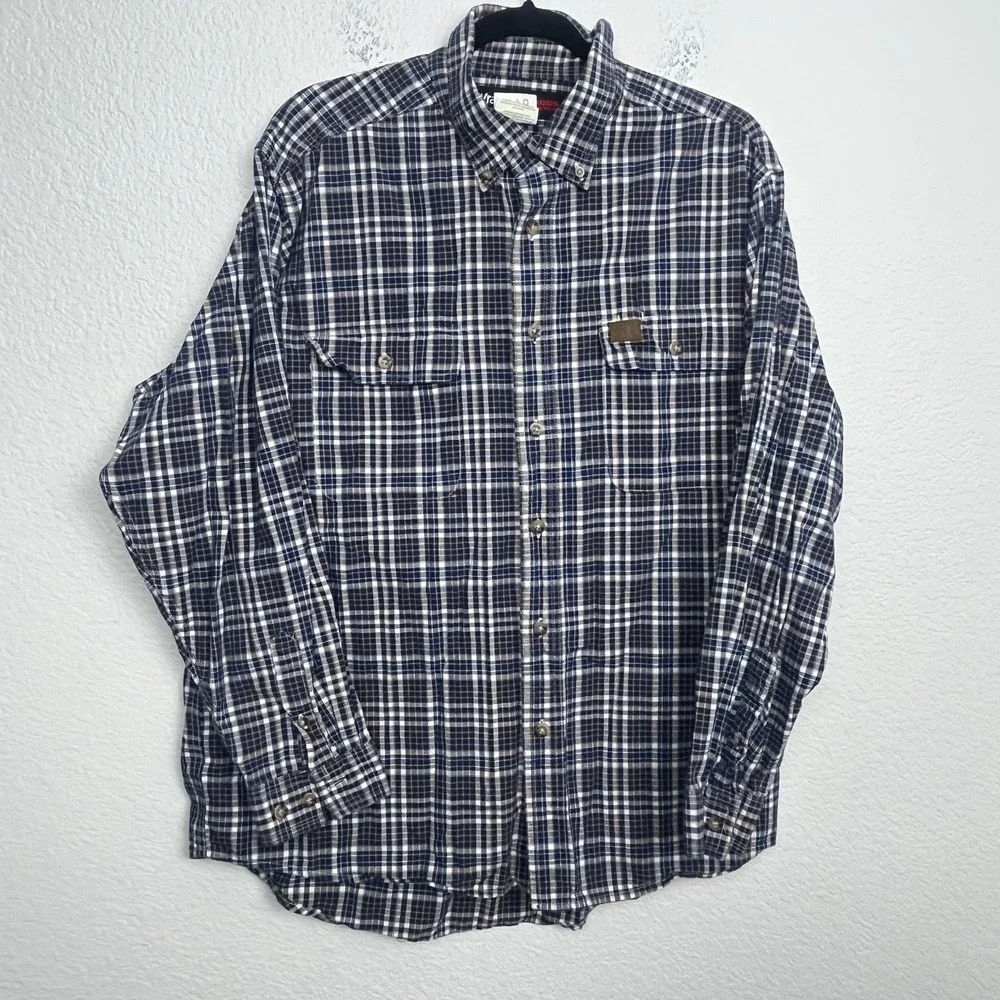 Wrangler Riggs Shirt Men XL Multicolor Buffalo Plaid Cotton Workwear Button Down